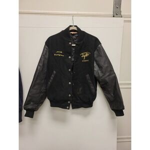 Empire Sporting Goods Swagertys Karate Letterman‎ Jacket Medium Black Leather